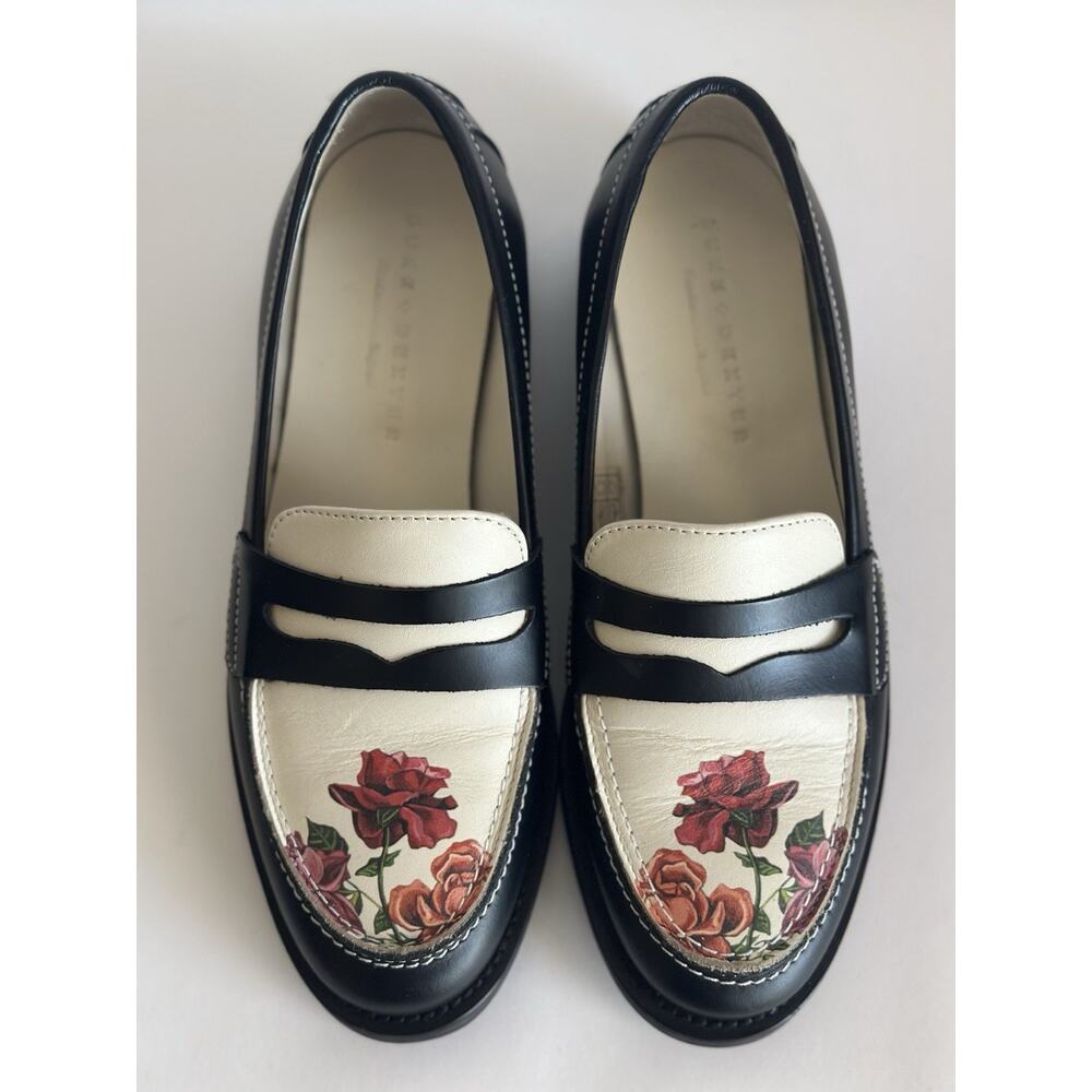 DUKE & DEXTER Rose Leather Penny Loafers Handmade US Sz 5